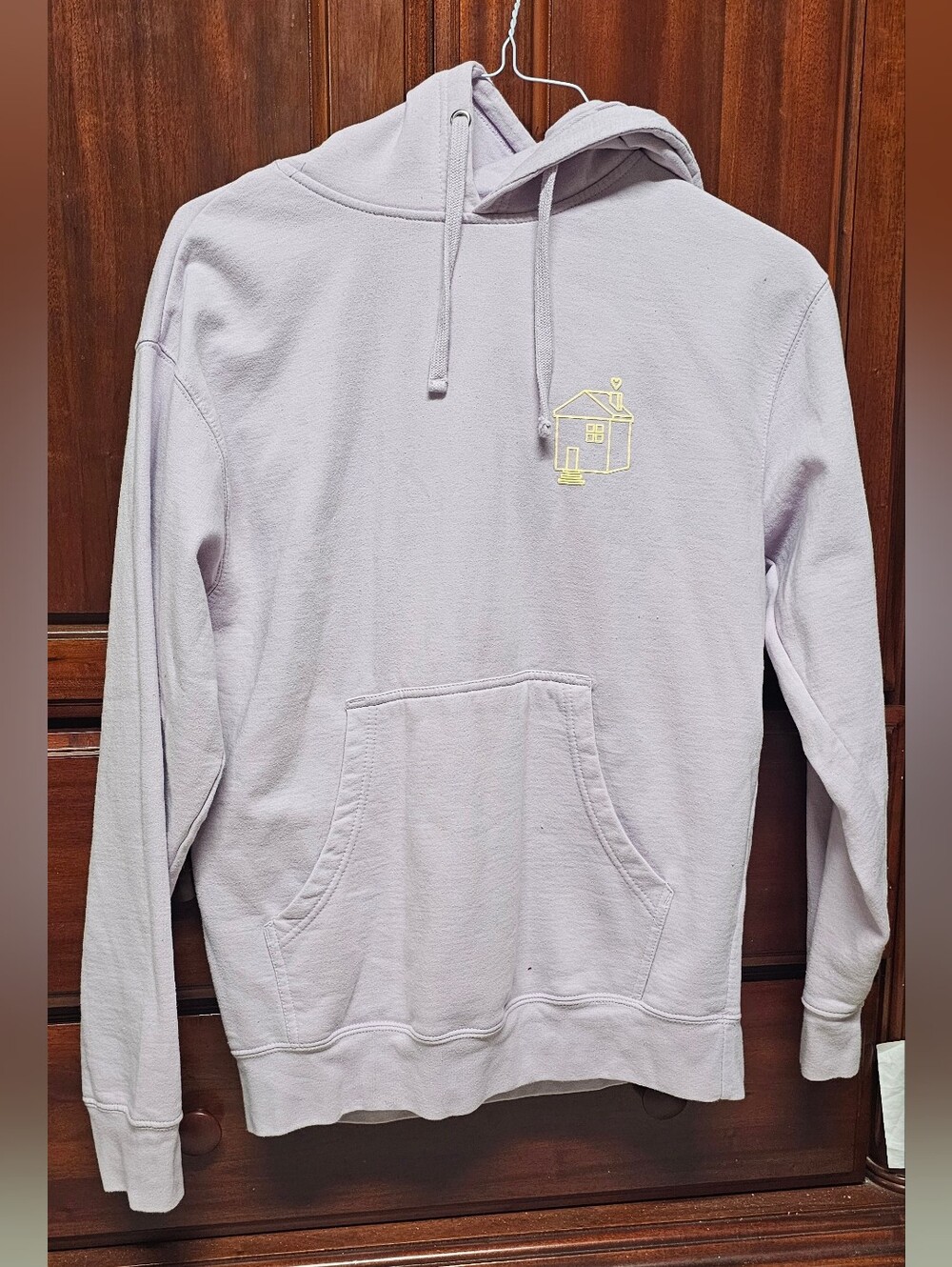 Women's Lavender HARRY STYLES Pullover Hoodie with Yellow House Graphic